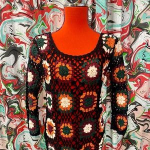 Glamorous brand Granny square crocheted mini dress